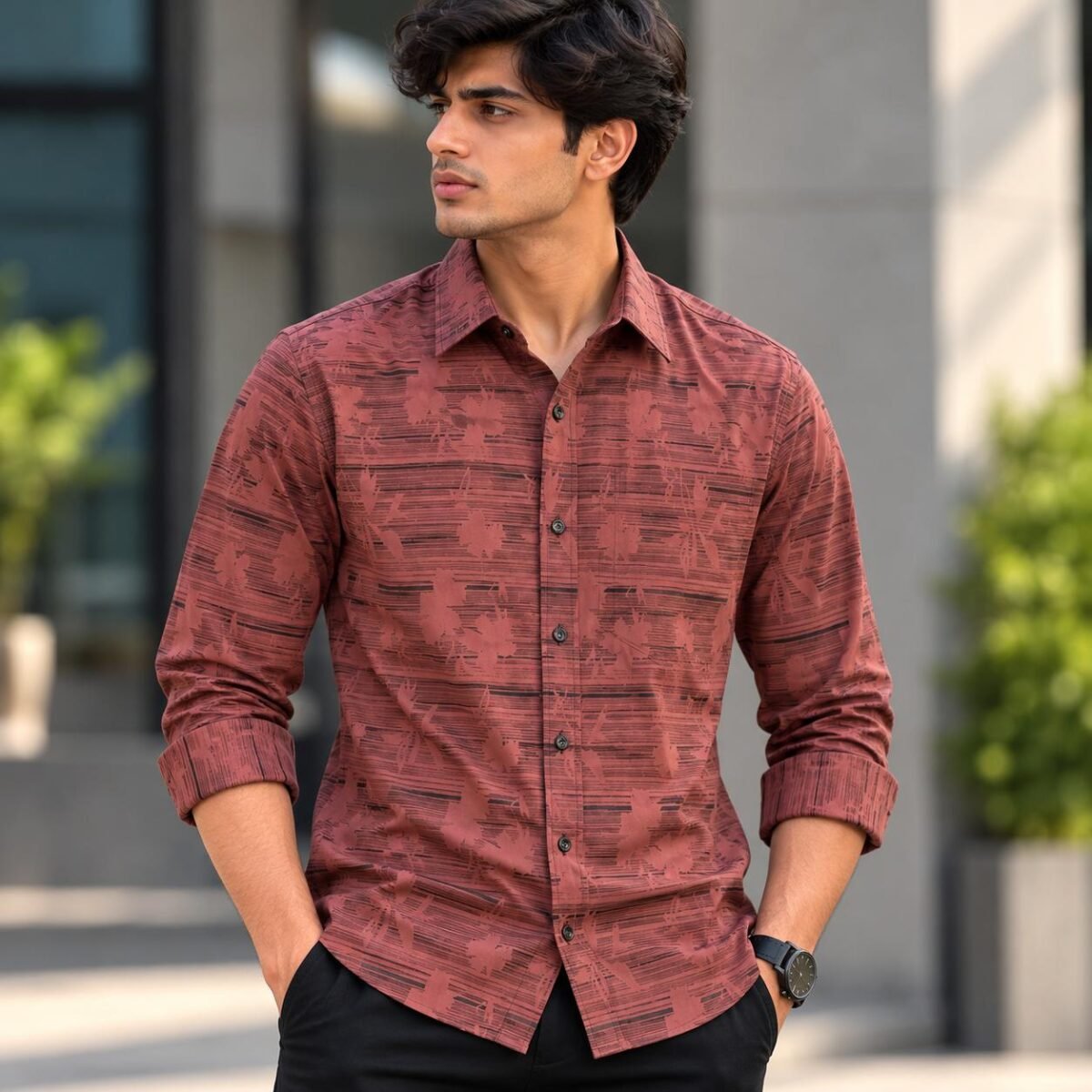 Abstract Printed Casual Shirt